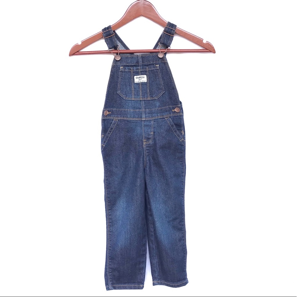 OshKosh Girls Size Dark Wash Metallic Overalls